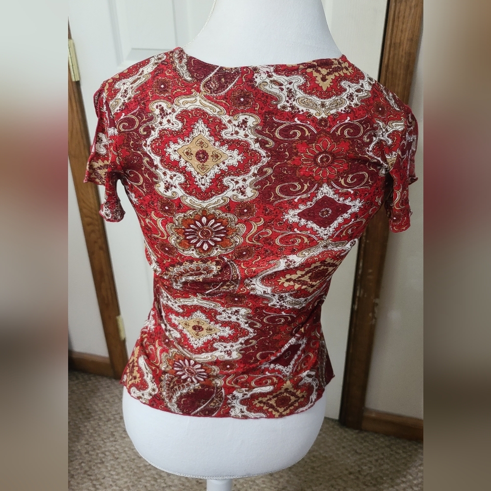 Womens Print Top Sz s - Picture 5 of 7